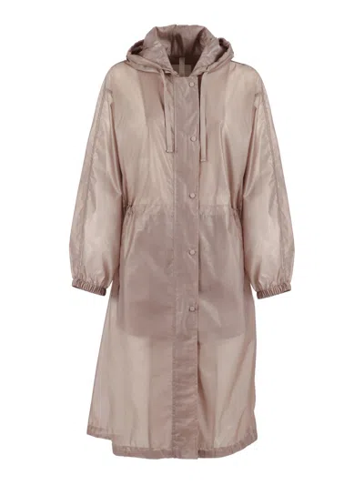 Duno Long Semi Sheer Trench Coat In Multi