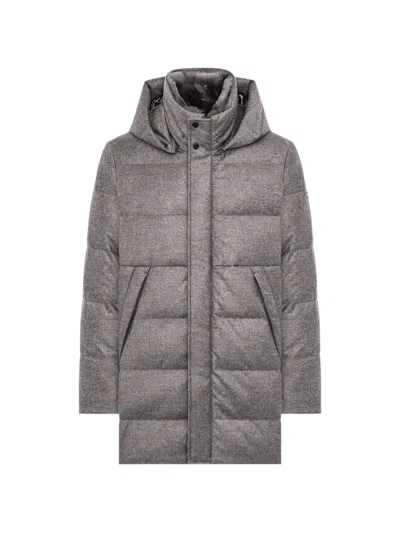 Duno Magnus Levico Hooded Puffer Jacket In Gray