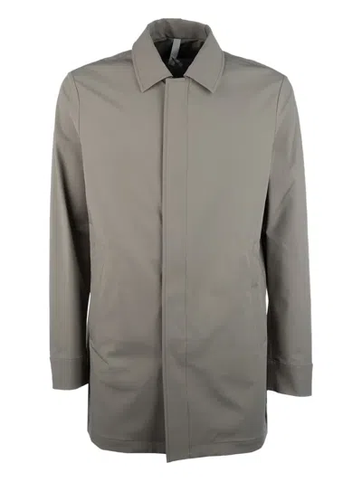 Duno Malbec Torano Single-breasted Trench Coat In Gray