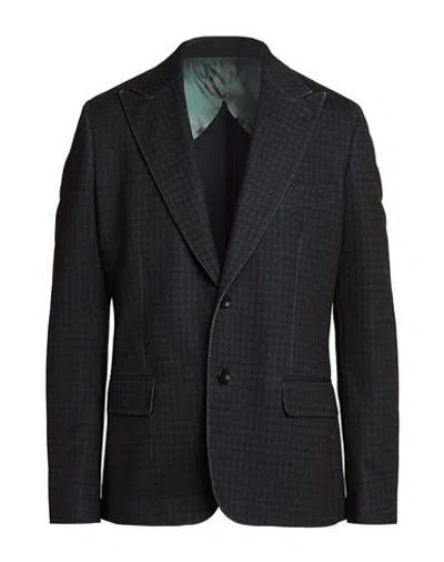 Duno Man Blazer Dark Green Size 42 Polyester, Viscose In Black
