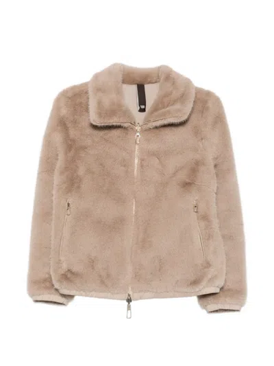 Duno Manila Reversible Faux-fur Jacket In 뉴트럴