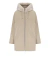 Duno Mayu Beige Hooded Jacket In Brown