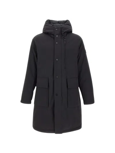 Duno Mirror Hooded Coat In Black