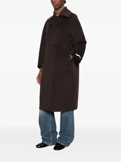 Duno Ovela Double-breasted Coat In Brown