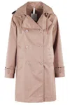 Duno Oversized Double-breasted Trench Coat In Brown