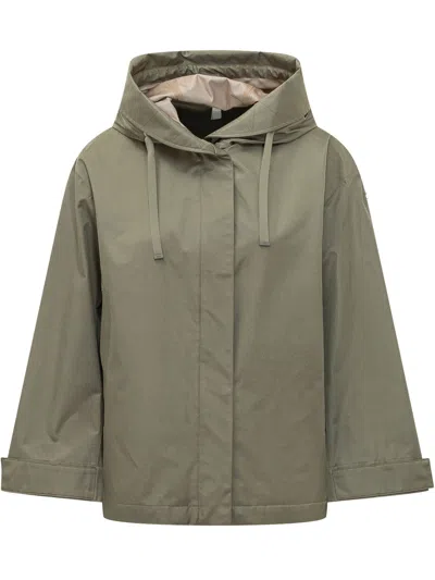 Duno Oversized Short Coat In Oliva