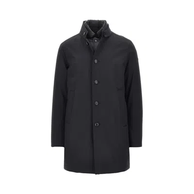 Duno Palladium Padded Stretch Nylon Coat In Black