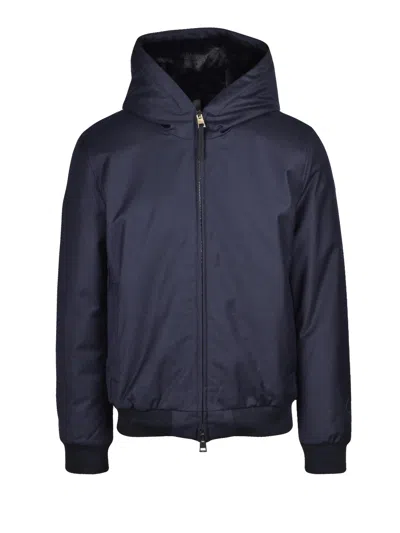 Duno Plush Polyester Jacket In Blue