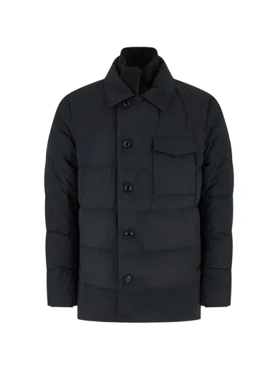 Duno Quilted Button-fastening Jacket In Blue