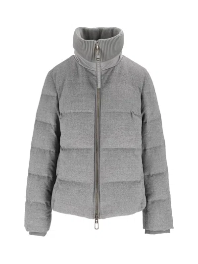 Duno Quilted Cropped Down Jacket In Grey
