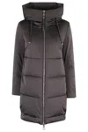Duno Quilted Down Jacket With Adjustable Hood In Brown