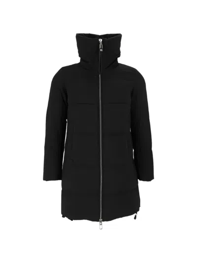 Duno Quilted High-neck Coat In Black