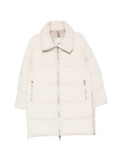 Duno Quilted High-neck Coat In Neutral