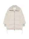 Duno Quilted High-neck Jacket In Neutral