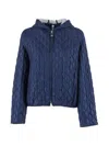 Duno Diamond Pattern Hooded Quilted Down Jacket In Blue