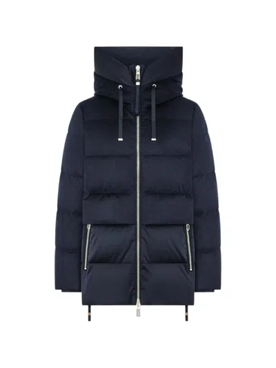 Duno Quilted Hooded Jacket In Blue
