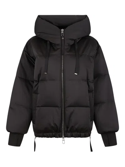 Duno Quilted Hooded Jacket  In Black