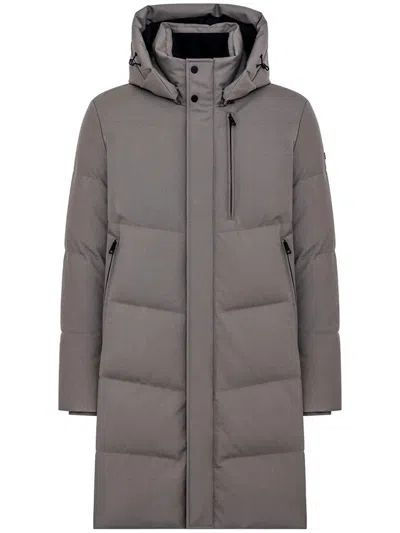 Duno Aron Parma Hooded Quilted Jacket In Gray