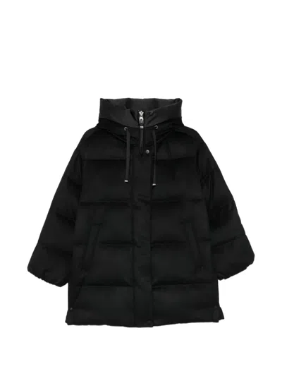 Duno Quilted-pattern Coat In Black