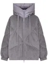 Duno Lightweight Short Down Jacket In Pure Wool In Gray