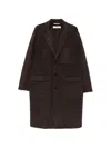 Duno Single-breasted Wool Coat In Black