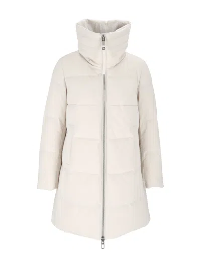 Duno Structured High-collar Padded Down Jacket In Grey