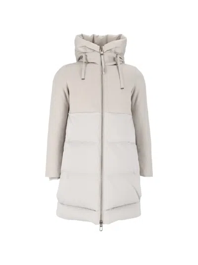 Duno Talia Hooded Quilted Down Jacket In Gray