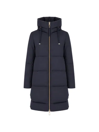 Duno Talia Hooded Quilted Jacket In Blue