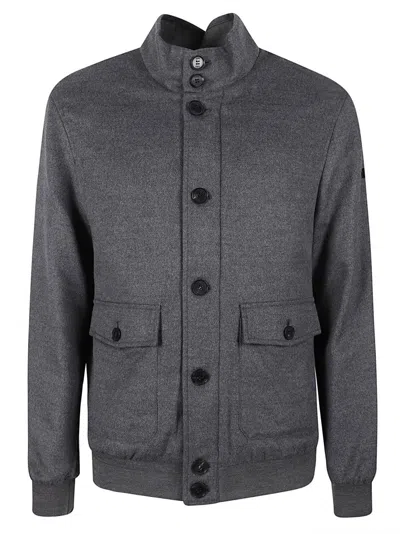 Duno Technical Wool Bomber Jacket With Down Insulation In Gray