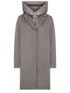 Duno Technical Wool Coat With Down Insulation And Detachable Hood In Gray