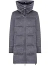 Duno Technical Wool Down Jacket With Adjustable Crater Collar In Gray