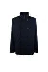 Duno Double Breasted Technical Stretch Nylon In Blue