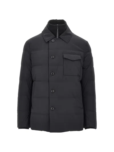Duno Vance Quilted Button-down Coat In Black