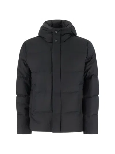 Duno Winsor Hooded Quilted Jacket In Black