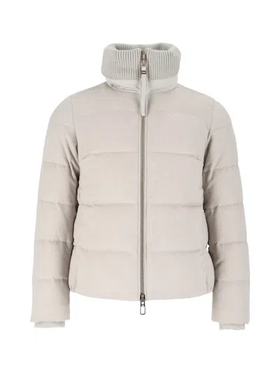 Duno Padded High-neck Jacket In Neutral