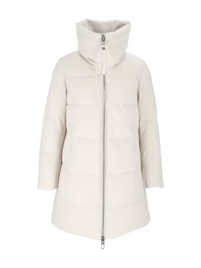 Duno Padded High-neck Coat In White