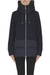 Duno Wool-blend Cloth Inserts Down Jacket In Blue