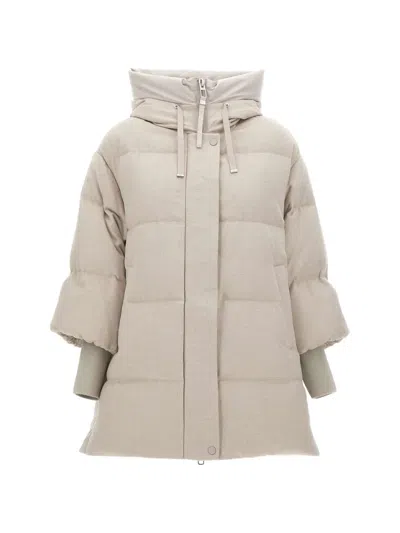 Duno Yume Double-sleeve Padded Coat In Nude