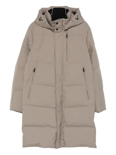 Duno Zip Detail Hooded Jacket In Neutral