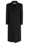 Dunst 2-way Boucle Wool Coat With Lapel Neckline And Flap Pockets In Black