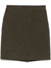 Dunst Brown H-line Midi Skirt In Brown