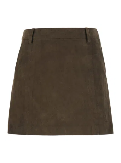 Dunst Alter-suede Mini Skirt In Brown