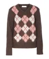 Dunst Striped Crew-neck Sweater In Brown
