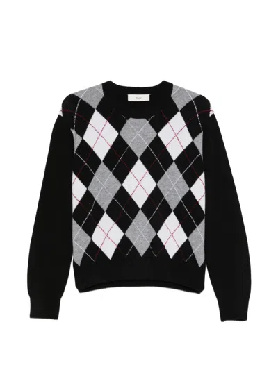 Dunst Argyle-intarsia Sweater In Black