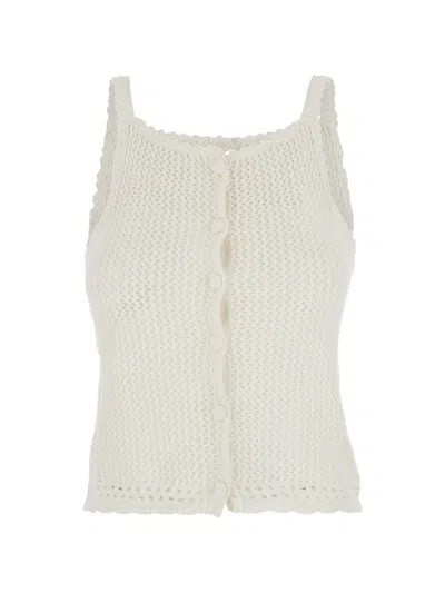 Dunst Linen And Cotton Blend Top In White