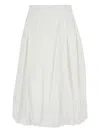 Dunst White Skirt With Balloon Design And Pleated Details In Cotton Blend Woman