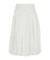 Dunst White Skirt With Balloon Design And Pleated Details In Cotton Blend Woman