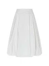 Dunst White Skirt With Balloon Design And Pleated Details In Cotton Blend Woman In White