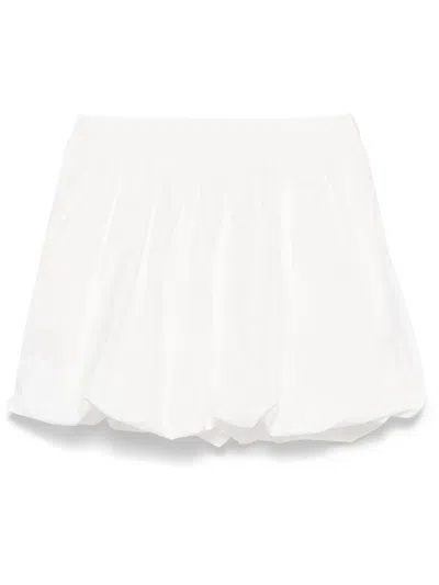 Dunst Cream Mini Skirt With Overlapping Panel In Neutral