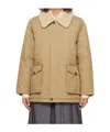 Dunst Beige Collared Half Down Jacket
